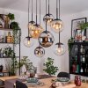 Gastor lampa wisząca, kula świetlna, lampa wisząca bursztynowy, chrom, przezroczysty, przydymiony, 8-punktowe