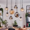 Gastor lampa wisząca, kula świetlna, lampa wisząca bursztynowy, chrom, przezroczysty, przydymiony, 8-punktowe