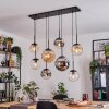 Gastor lampa wisząca, kula świetlna, lampa wisząca bursztynowy, chrom, przezroczysty, przydymiony, 8-punktowe
