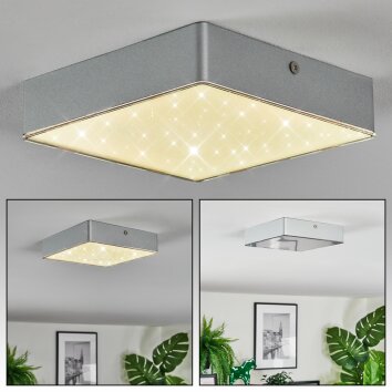 Elmar Lampa sufitowa, Panel LED Srebrny, 1-punktowy