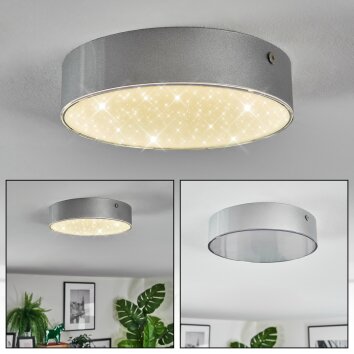 Elmar Lampa sufitowa, Panel LED Srebrny, 1-punktowy