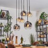 Ripoll lampa wisząca, kula świetlna, lampa wisząca bursztynowy, przezroczysty, przydymiony, 6-punktowe