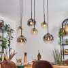 Ripoll lampa wisząca, kula świetlna, lampa wisząca bursztynowy, przezroczysty, przydymiony, 6-punktowe