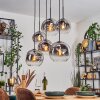 Ripoll Lampa wisząca, Kula świetlna, Lampa wisząca Przezroczysty, Przydymiony, 6-punktowe