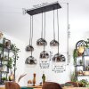 Ripoll Lampa wisząca, Kula świetlna, Lampa wisząca Przezroczysty, Przydymiony, 6-punktowe