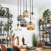 Ripoll lampa wisząca, kula świetlna, lampa wisząca bursztynowy, przezroczysty, przydymiony, 6-punktowe