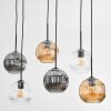 Ripoll lampa wisząca, kula świetlna, lampa wisząca bursztynowy, przezroczysty, przydymiony, 6-punktowe