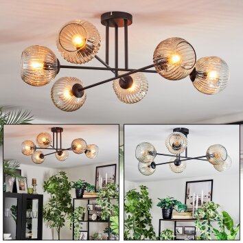 Ripoll Lampa sufitowa, Kula świetlna W kolorze bursztynu, Przezroczysty, 6-punktowe