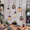 Gastor lampa wisząca, kula świetlna, lampa wisząca bursztynowy, chrom, przezroczysty, przydymiony, 6-punktowe