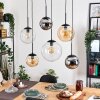 Gastor lampa wisząca, kula świetlna, lampa wisząca bursztynowy, chrom, przezroczysty, przydymiony, 6-punktowe