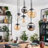 Gastor lampa wisząca, kula świetlna, lampa wisząca bursztynowy, chrom, przezroczysty, przydymiony, 6-punktowe