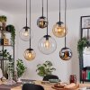 Gastor lampa wisząca, kula świetlna, lampa wisząca bursztynowy, chrom, przezroczysty, przydymiony, 6-punktowe