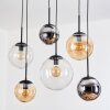 Gastor lampa wisząca, kula świetlna, lampa wisząca bursztynowy, chrom, przezroczysty, przydymiony, 6-punktowe