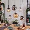 Gastor lampa wisząca, kula świetlna, lampa wisząca bursztynowy, chrom, przezroczysty, przydymiony, 6-punktowe