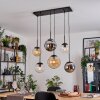Gastor lampa wisząca, kula świetlna, lampa wisząca bursztynowy, chrom, przezroczysty, przydymiony, 6-punktowe