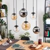 Gastor lampa wisząca, kula świetlna, lampa wisząca bursztynowy, chrom, przezroczysty, przydymiony, 6-punktowe