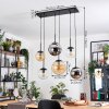 Gastor lampa wisząca, kula świetlna, lampa wisząca bursztynowy, chrom, przezroczysty, przydymiony, 6-punktowe