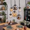 Gastor lampa wisząca, kula świetlna, lampa wisząca bursztynowy, chrom, przezroczysty, przydymiony, 6-punktowe