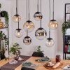 Gastor lampa wisząca, kula świetlna, lampa wisząca bursztynowy, chrom, przezroczysty, przydymiony, 8-punktowe