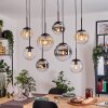 Gastor lampa wisząca, kula świetlna, lampa wisząca bursztynowy, chrom, przezroczysty, przydymiony, 8-punktowe