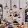 Gastor lampa wisząca, kula świetlna, lampa wisząca bursztynowy, chrom, przezroczysty, przydymiony, 8-punktowe