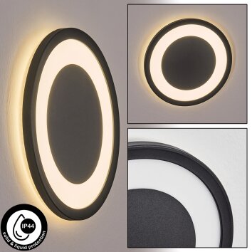 Gelan Lampa ścienna LED Czarny, Biały, 1-punktowy