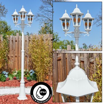 Hongkong kandelabr, słupek ogrodowy biały, 3-punktowe