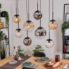 Gastor Lampa wisząca, Kula świetlna, Lampa wisząca W kolorze bursztynu, Chrom, Przezroczysty, Przydymiony, 8-punktowe