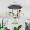 Ripoll lampa sufitowa, kula świetlna bursztynowy, przezroczysty, przydymiony, 5-punktowe
