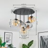 Ripoll lampa sufitowa, kula świetlna bursztynowy, przezroczysty, przydymiony, 5-punktowe