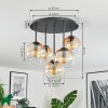 Koyoto lampa sufitowa, kula świetlna 45 cm bursztynowy, przezroczysty, 5-punktowe