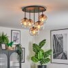 Koyoto lampa sufitowa, kula świetlna 45 cm bursztynowy, przezroczysty, 5-punktowe