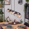 Koyoto lampa wisząca, kula świetlna, lampa wisząca bursztynowy, przezroczysty, przydymiony, 5-punktowe