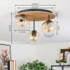 Ripoll Lampa sufitowa, Kula świetlna Ecru, Czarny, 3-punktowe