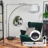 Bassagoda lampa stojąca, lampa podłogowa łukowa chrom, czarny, 1-punktowy, abażur z materiału