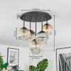 Ripoll Lampa sufitowa, Kula świetlna W kolorze bursztynu, Przezroczysty, Przydymiony, 5-punktowe