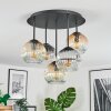 Ripoll Lampa sufitowa, Kula świetlna W kolorze bursztynu, Przezroczysty, Przydymiony, 5-punktowe
