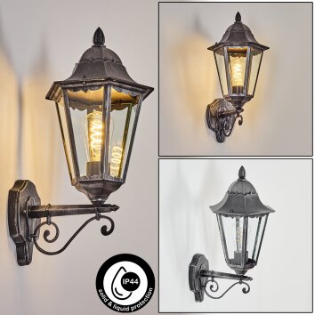 Lignac Zewnętrzny kinkiet, Lampa ścienna Czarny, Srebrny, 1-punktowy