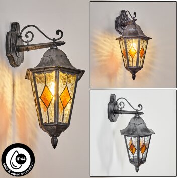 Lignac zewnętrzny kinkiet, kinkiet czarny, srebrny, 1-punktowy