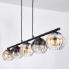 Koyoto lampa wisząca, kula świetlna, lampa wisząca bursztynowy, przezroczysty, przydymiony, 5-punktowe