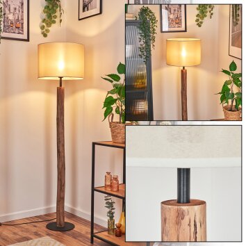 Bassagoda lampa stojąca kolory naturalne, czarny, 1-punktowy
