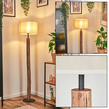 Bassagoda lampa stojąca kolory naturalne, czarny, 1-punktowy