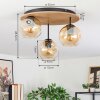 Ripoll Lampa sufitowa, Kula świetlna Ecru, Czarny, 3-punktowe