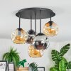 Ripoll Lampa sufitowa, Kula świetlna W kolorze bursztynu, Przydymiony, 5-punktowe