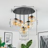 Ripoll Lampa sufitowa, Kula świetlna W kolorze bursztynu, Przezroczysty, 5-punktowe