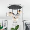 Koyoto Lampa sufitowa, Kula świetlna 37 cm W kolorze bursztynu, Przezroczysty, Przydymiony, 5-punktowe