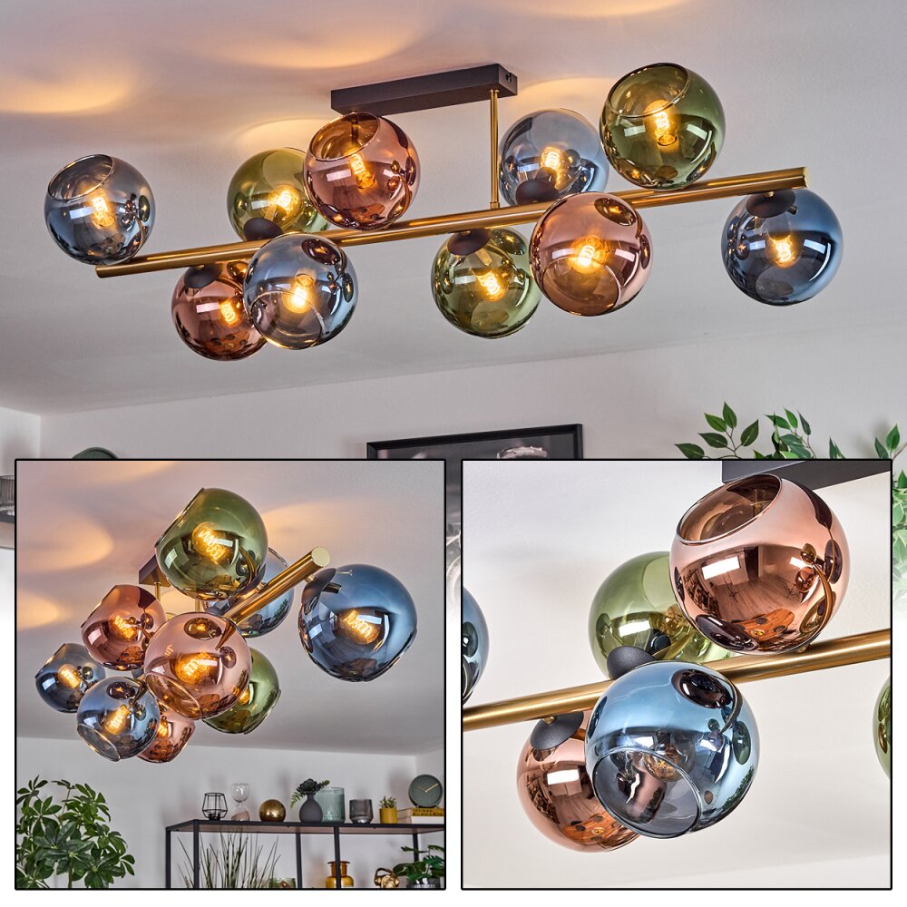 Koyoto Lampa sufitowa, Kula świetlna Złoty, Czarny, 10-punktowe main product photo