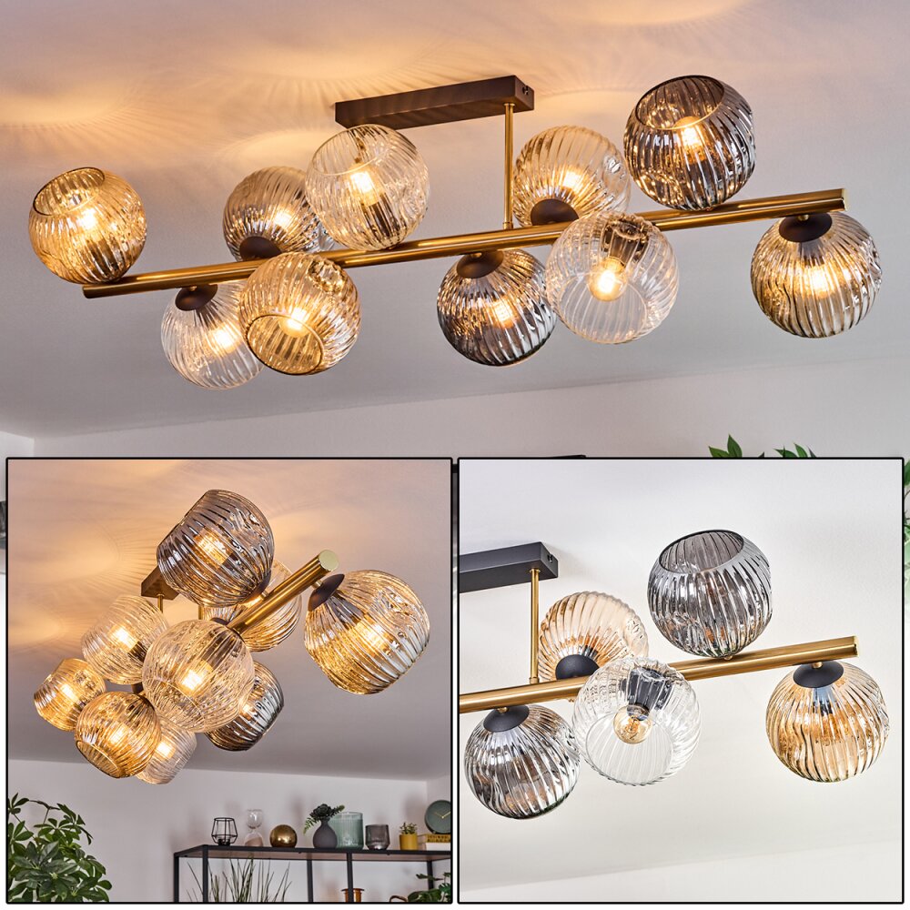 Ripoll Lampa sufitowa, Kula świetlna Złoty, Czarny, 10-punktowe main product photo