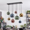Ripoll lampa wisząca, kula świetlna, lampa wisząca niebeieski, złoty, zielony, miedziany, 8-punktowe