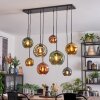 Ripoll lampa wisząca, kula świetlna, lampa wisząca niebeieski, złoty, zielony, miedziany, 8-punktowe